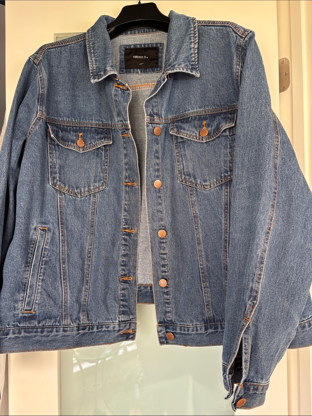 Forever 21 Medium Blue Denim Jacket with Copper Buttons